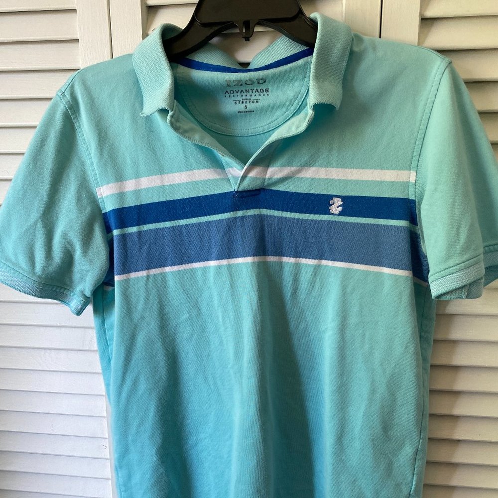 IZOD Blue Stripe Men's Polo, S